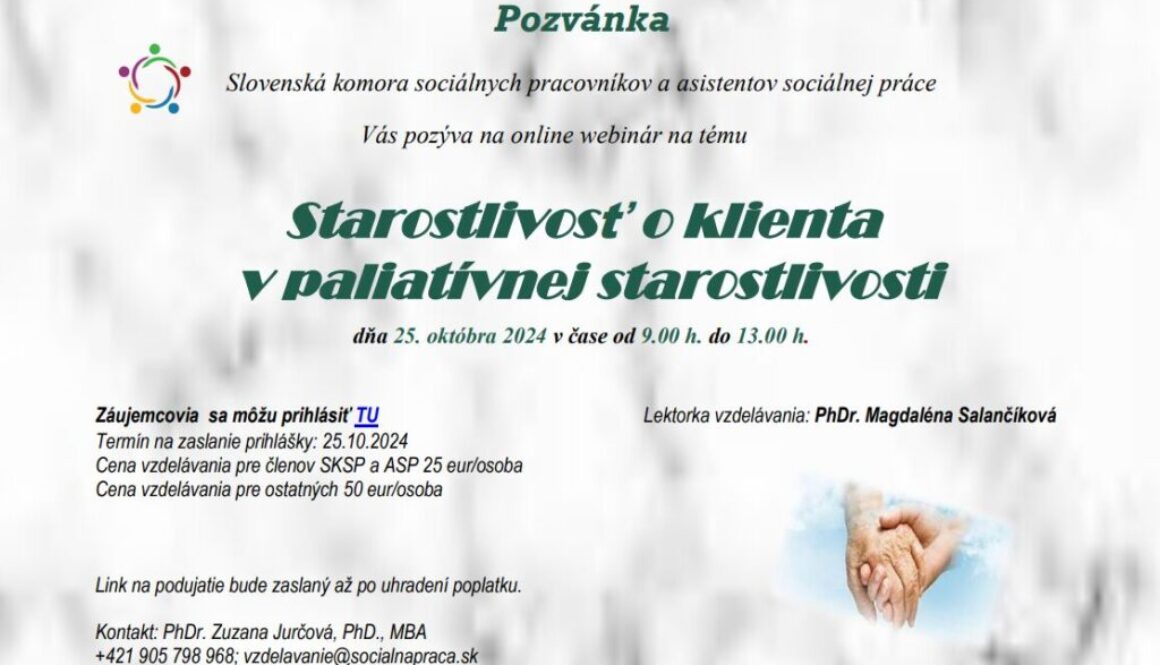 pozvánka paliatívna starostlivosť